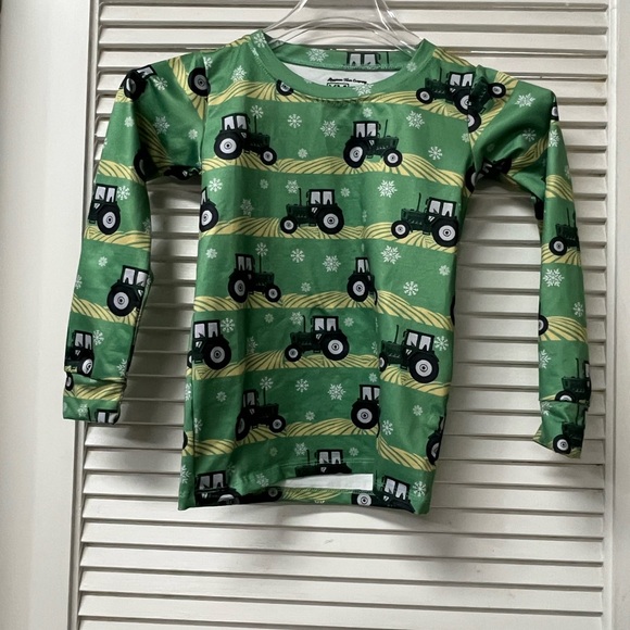 AMERICAN FARM CO ✨Green Tractor Print pajamas YM - Picture 5 of 11